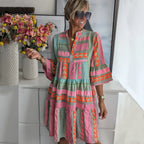 Shiloh | Patterned Flowing Midi Dress