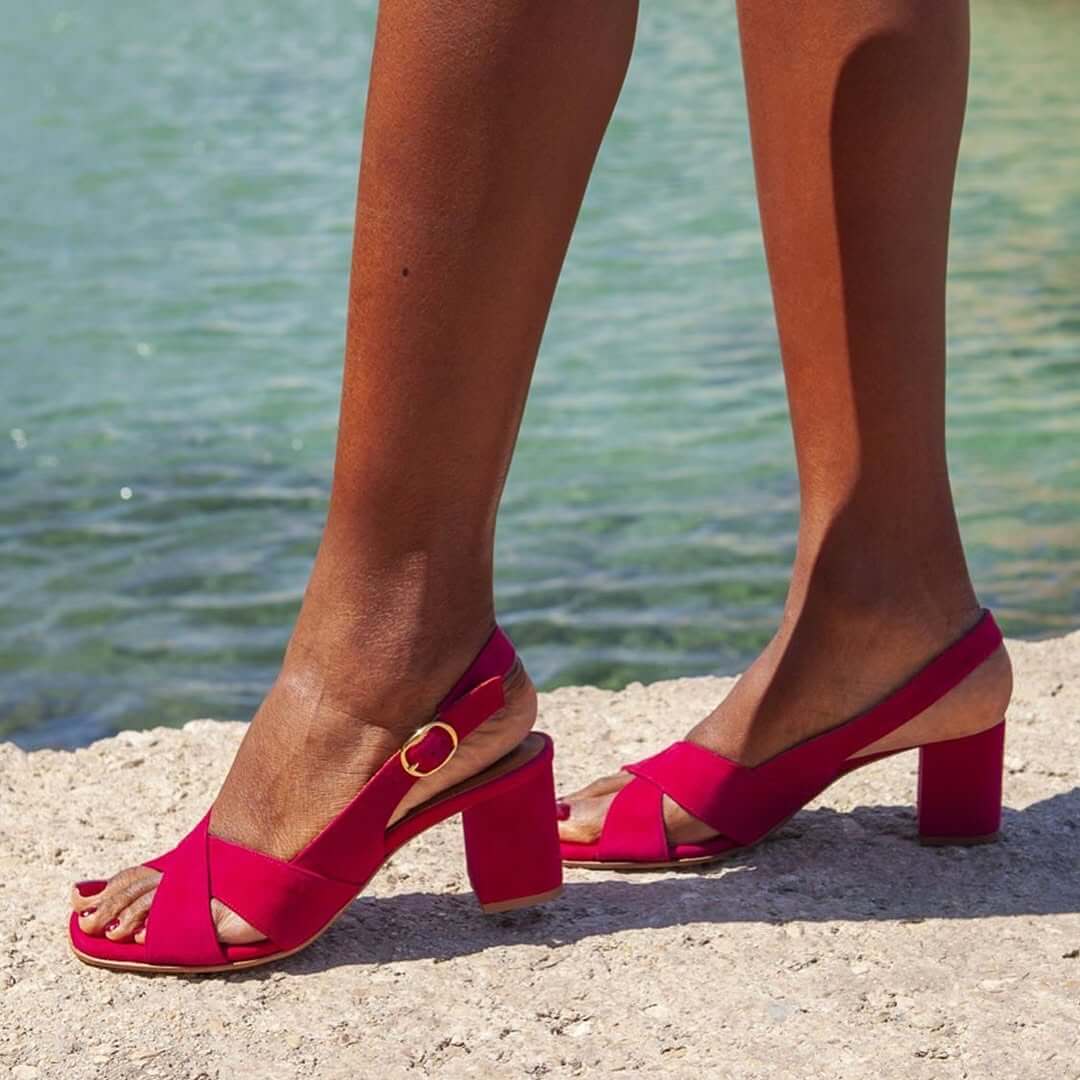 Monica | Block Heel Cross-Strap Sandals