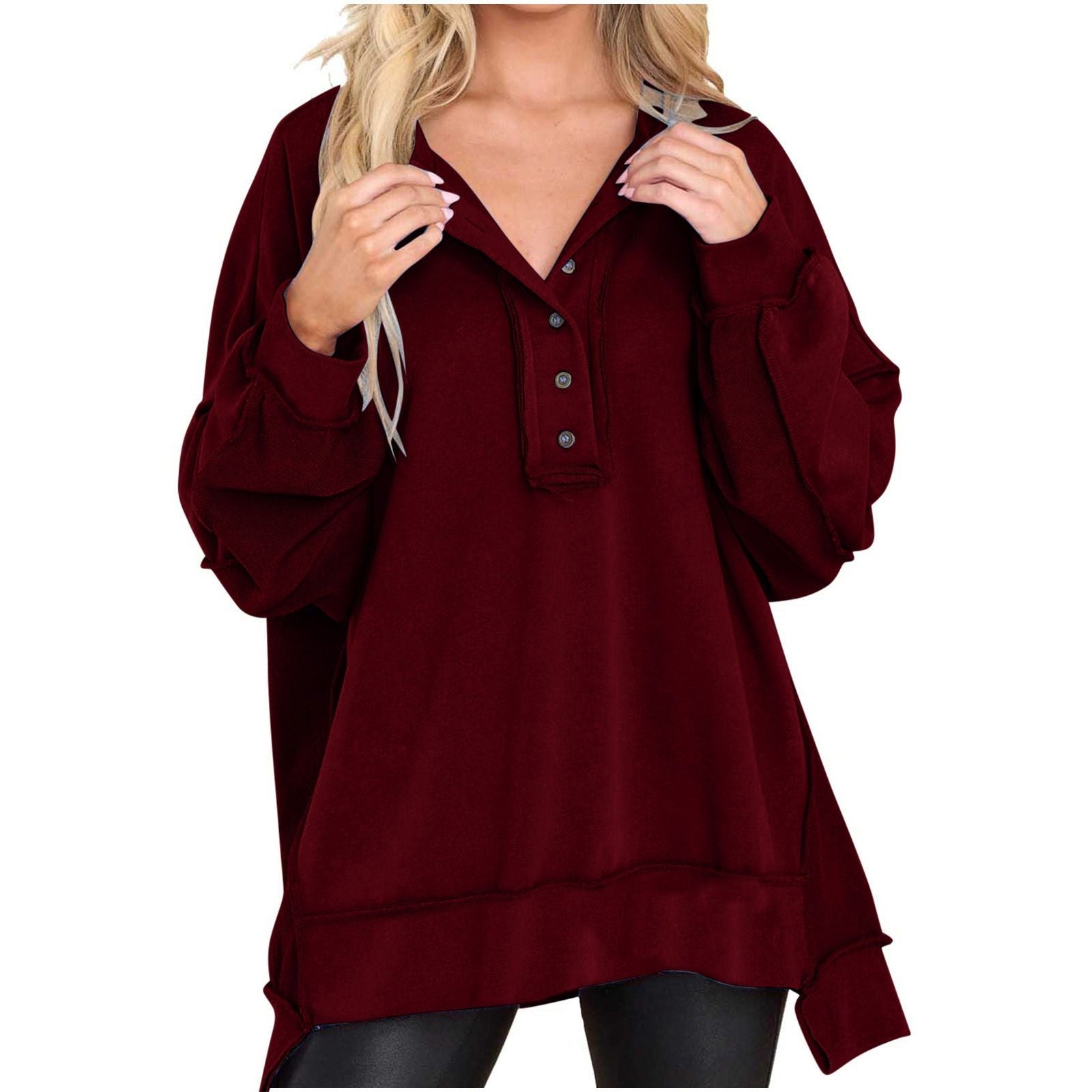 Tansy | Cozy Quarter-Button Sweatshirt