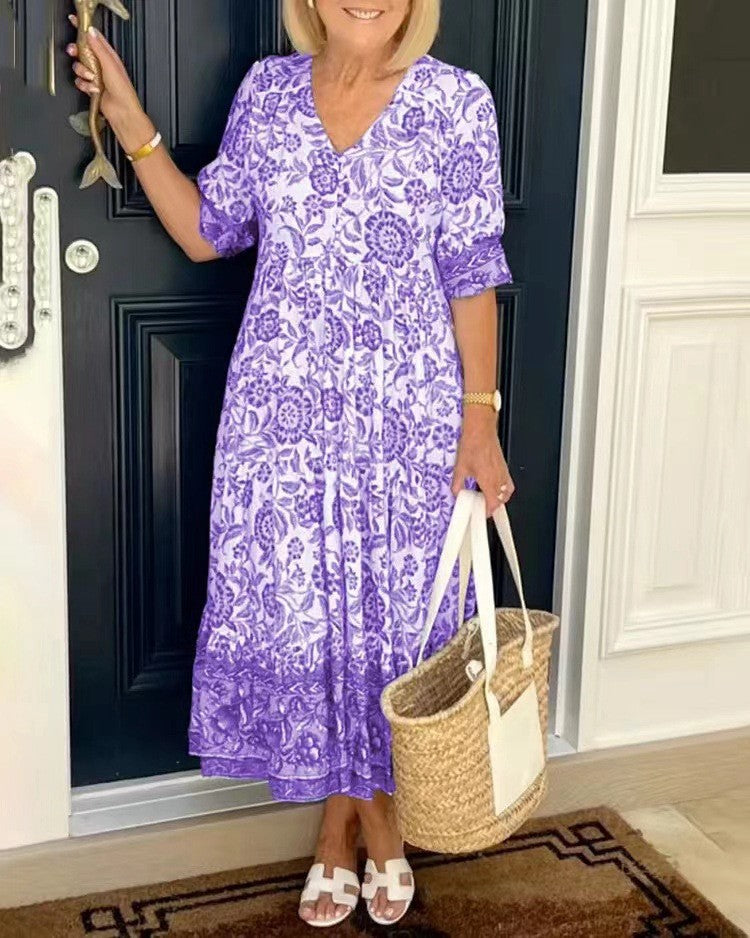 Annabel | Graceful V-Neck Floral Dress