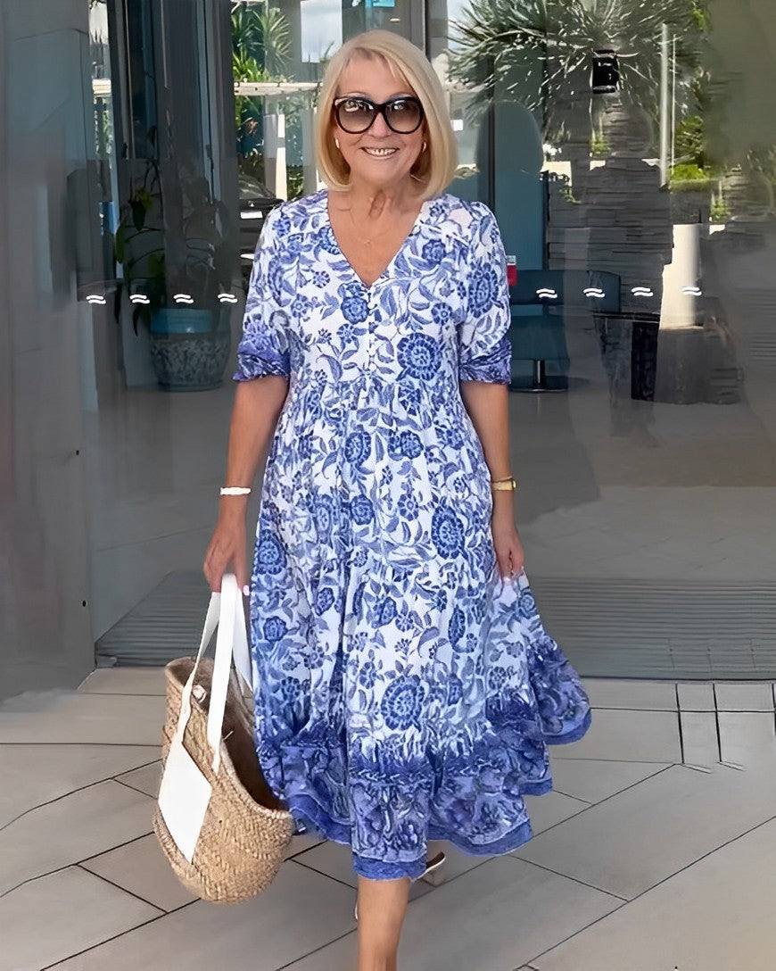 Annabel | Graceful V-Neck Floral Dress