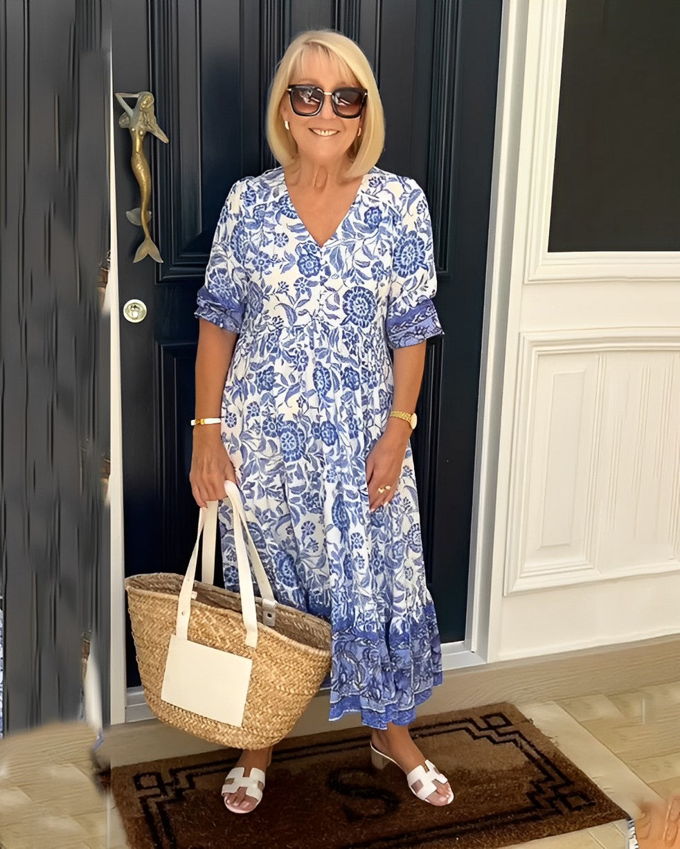 Annabel | Graceful V-Neck Floral Dress