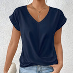 Leila | Twist-Front V-Neck Knit Top