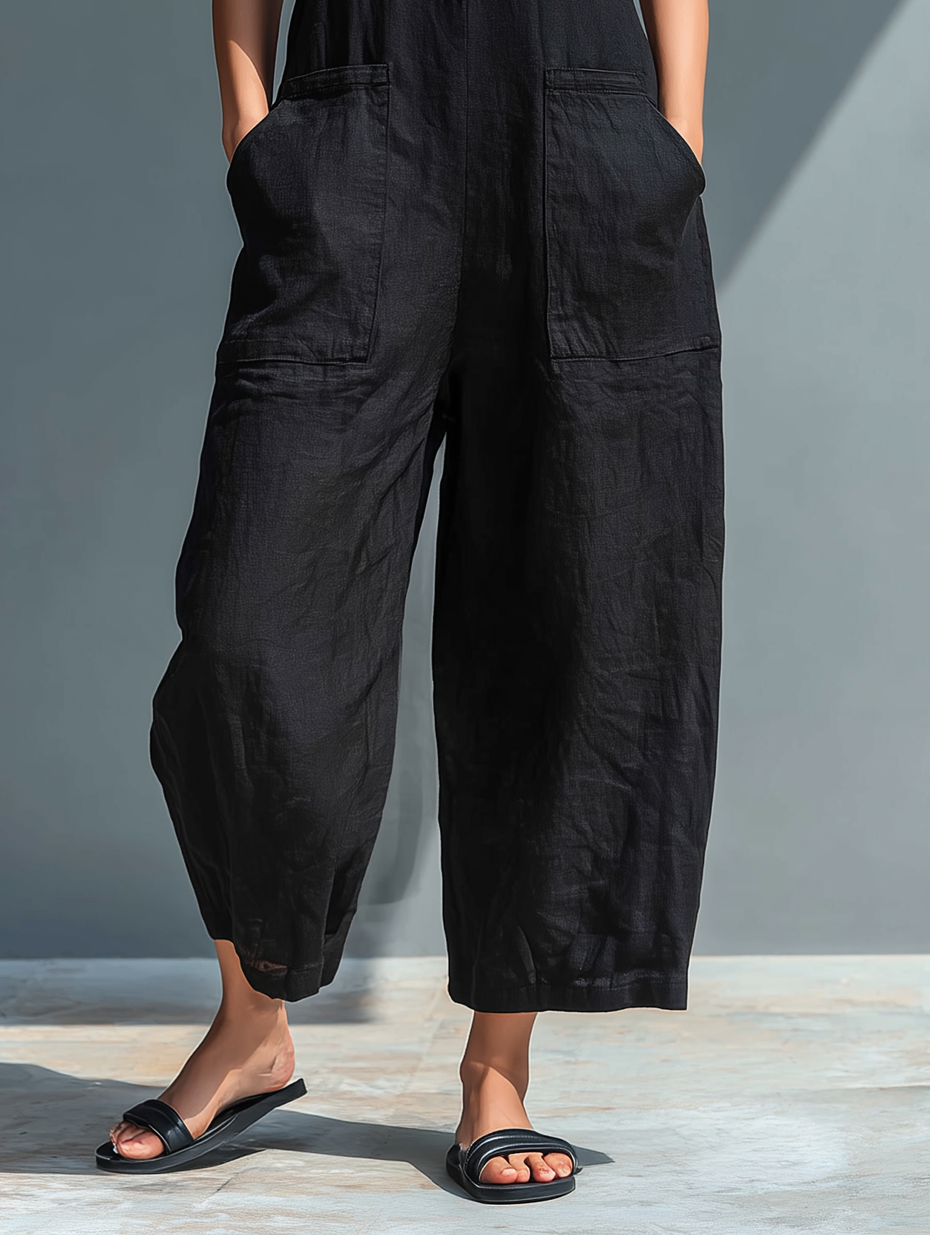 Blair | Sleeveless Linen Bib Overall