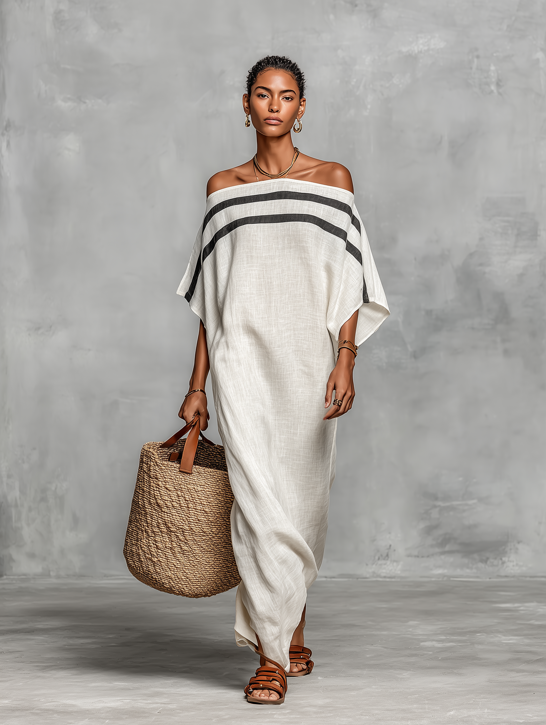Destiny | Linen Maxi Off-Shoulder Dress
