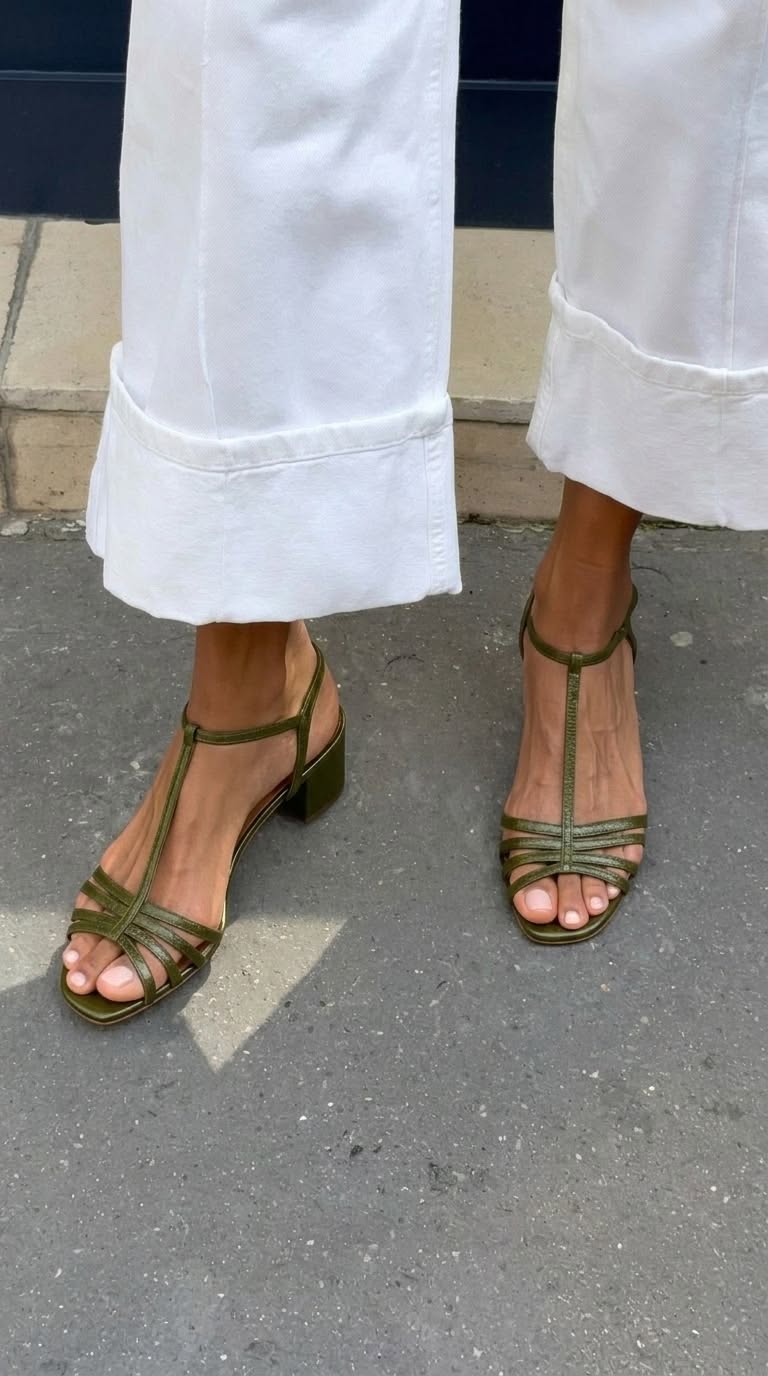 Ulyana | Gold Square-Heel Sandals