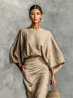 Trinidad | Linen-Cotton Two-Piece Skirt Set