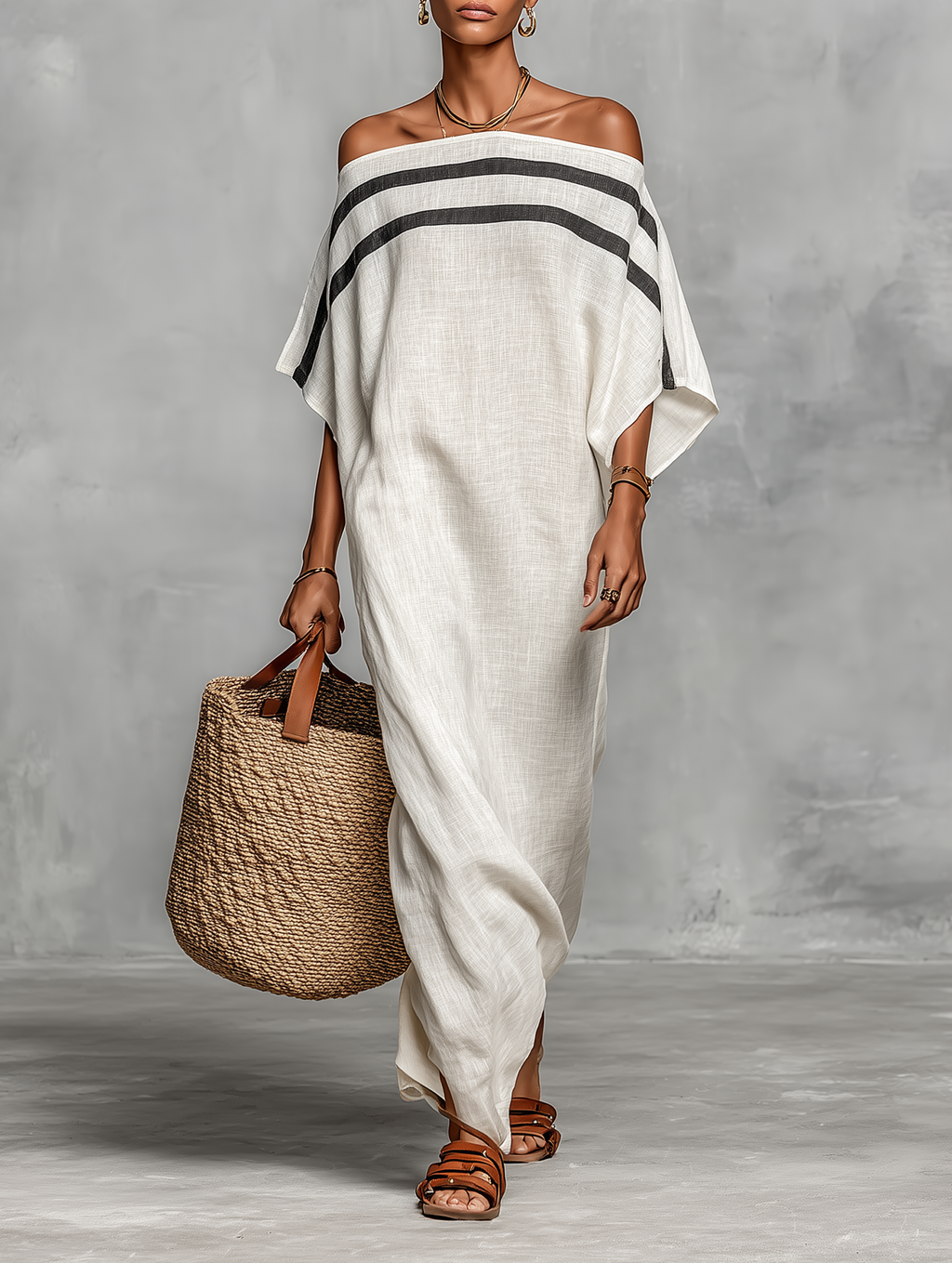 Destiny | Linen Maxi Off-Shoulder Dress