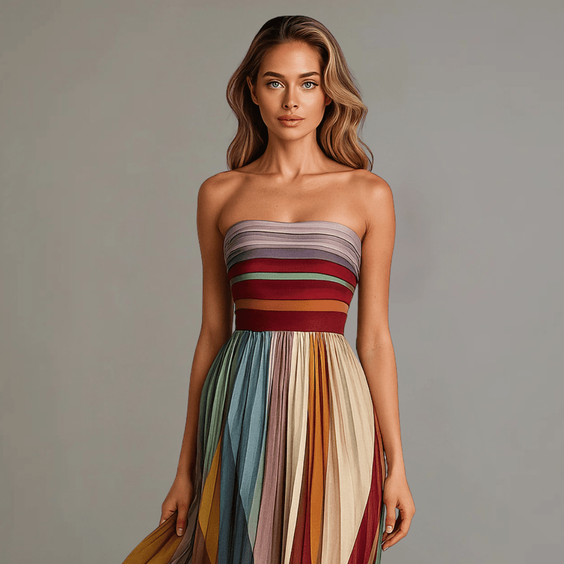 Kaelynn | Sleeveless Colorblock Maxi Dress