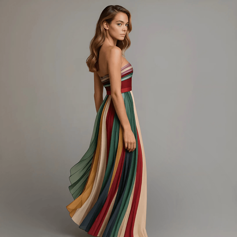Kaelynn | Sleeveless Colorblock Maxi Dress