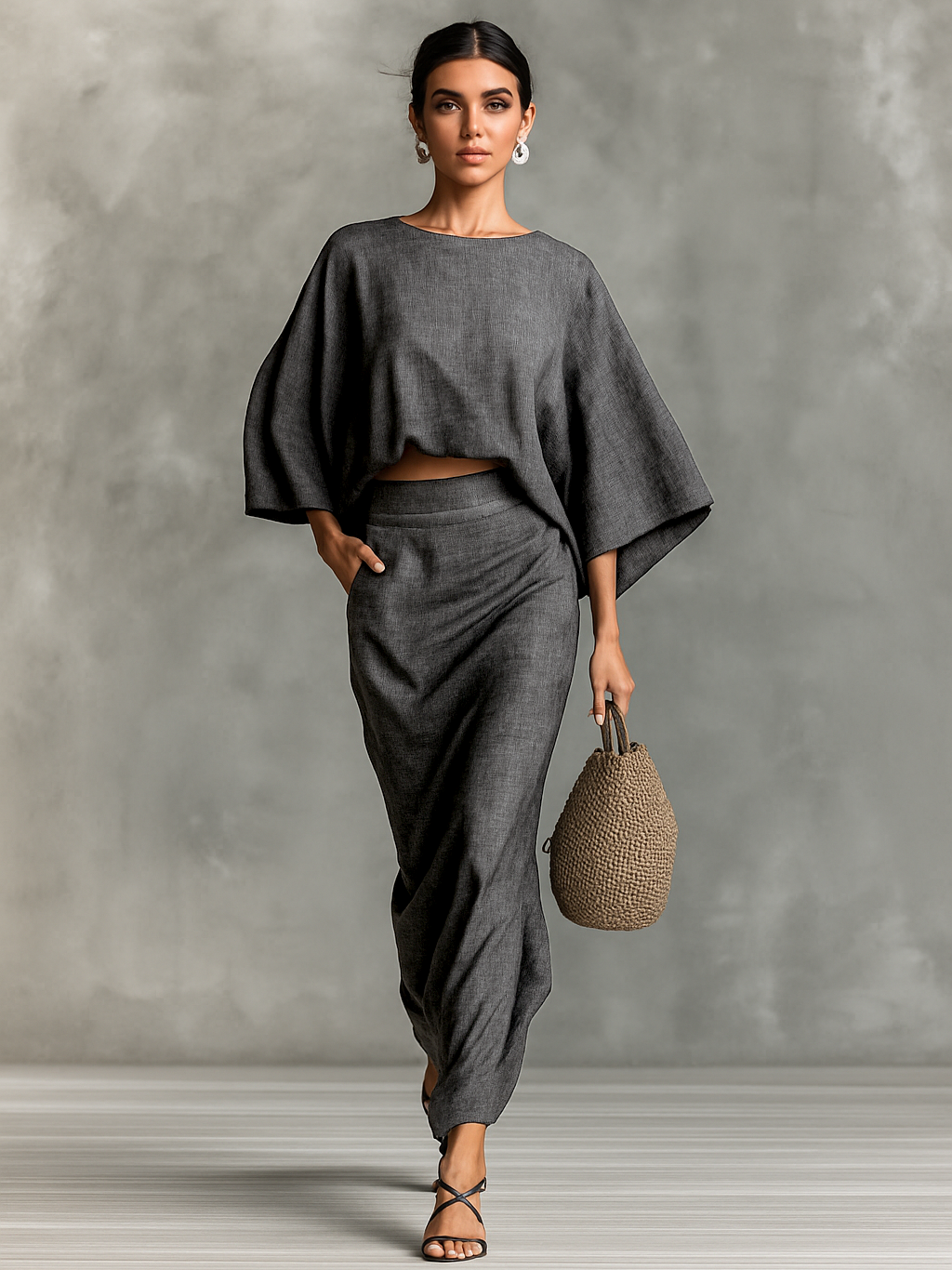 Trinidad | Linen-Cotton Two-Piece Skirt Set