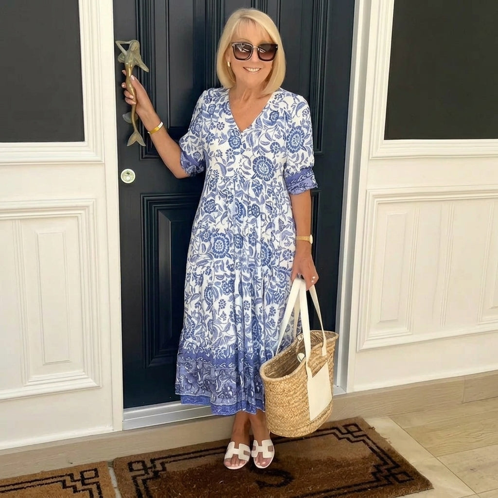 Annabel | Graceful V-Neck Floral Dress