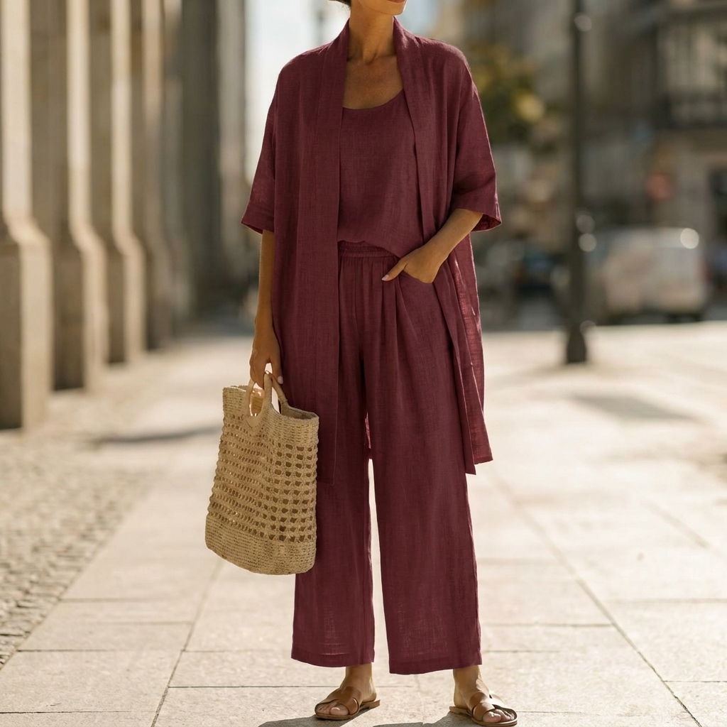 Raelyn | Elegant Three-Piece Linen Set