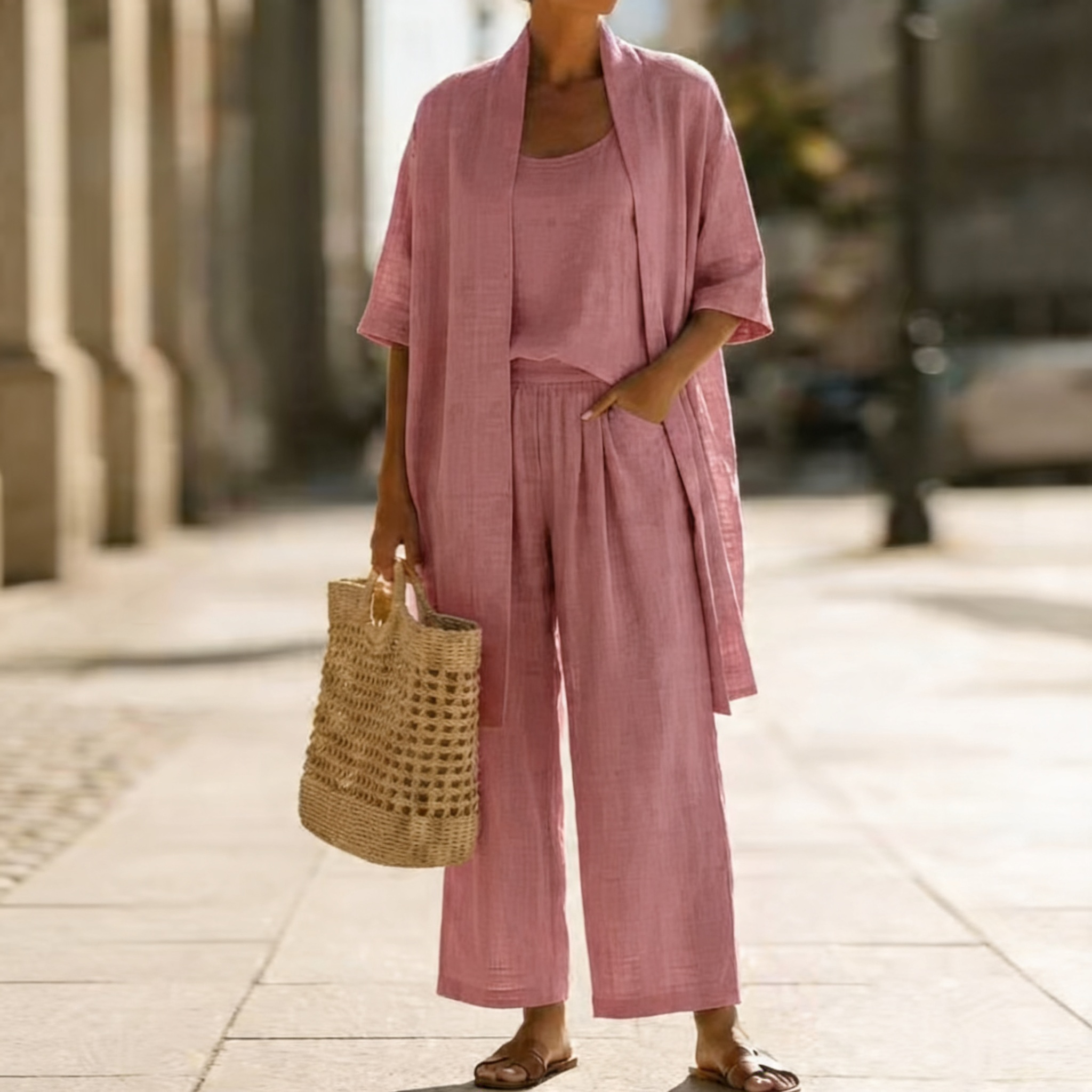 Raelyn | Elegant Three-Piece Linen Set