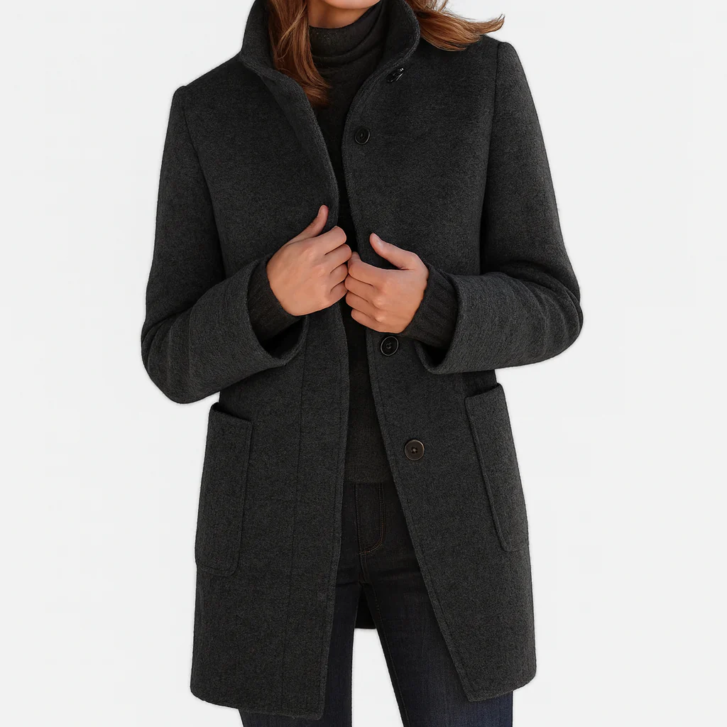 Katelin | Classic Wool-Blend Trench Coat