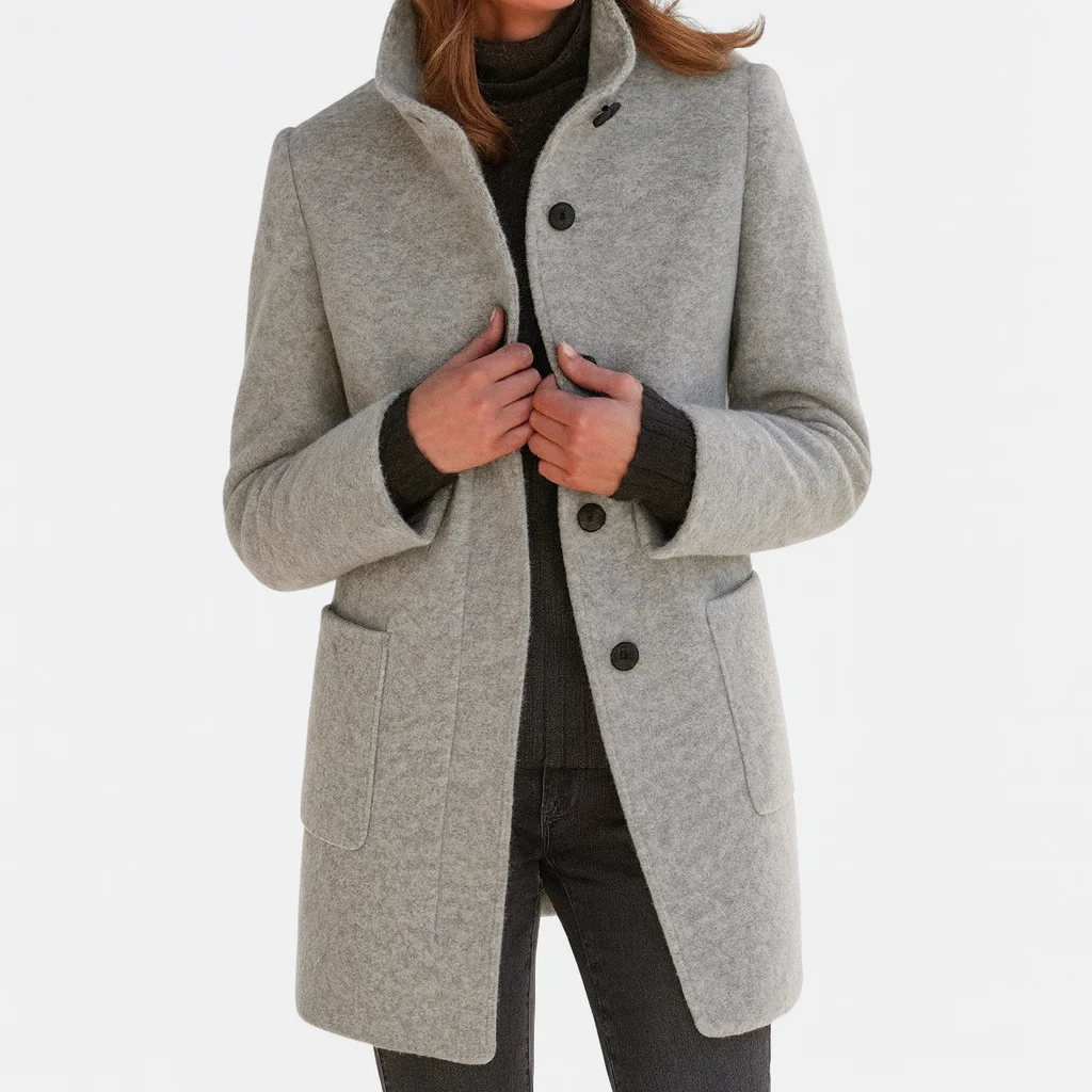 Katelin | Classic Wool-Blend Trench Coat