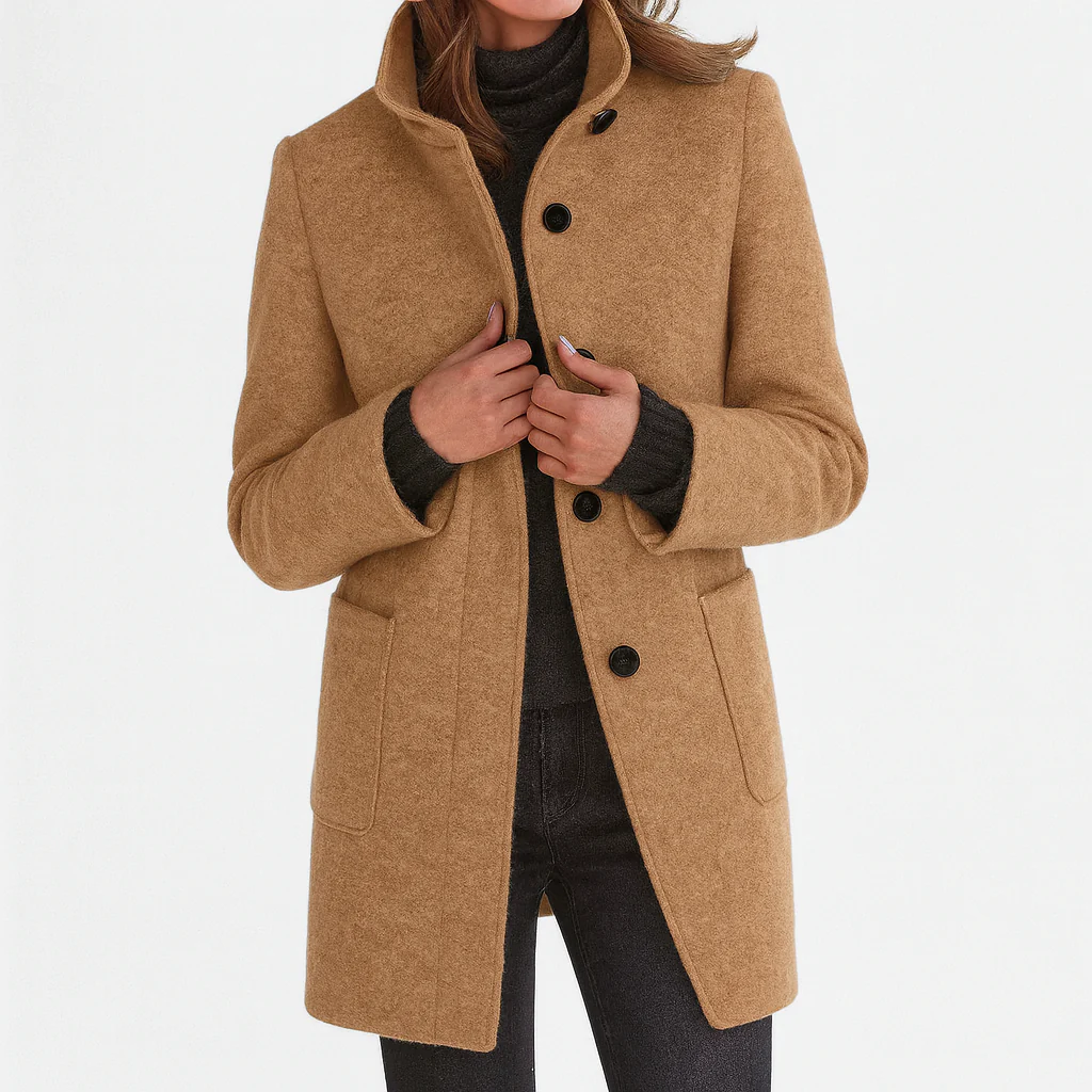 Katelin | Classic Wool-Blend Trench Coat