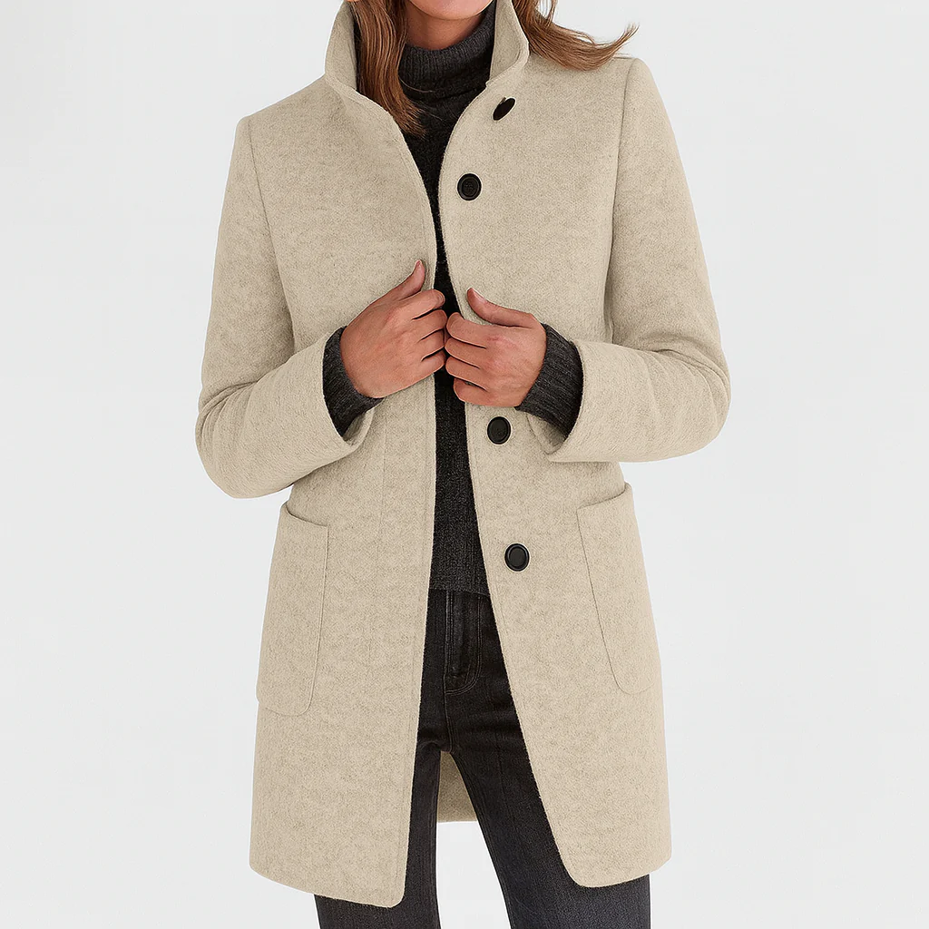 Katelin | Classic Wool-Blend Trench Coat